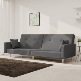 Two-seater sofa bed with two light gray fabric pillows. by , Sofas - Ref: Foro24-375741, Price: 280,83 €, Discount: %