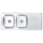 Double sink with stainless steel strainer and siphon by vidaXL, Sinks - Ref: Foro24-145075, Price: 181,05 €, Discount: %
