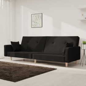 2-Sitzer-Schlafsofa mit zwei schwarzen Stoffkissen von , Sofas - Ref: Foro24-375743, Preis: 290,82 €, Rabatt: %