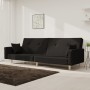 Sofá cama de 2 plazas con dos almohadas tela negro de , Sofás - Ref: Foro24-375743, Precio: 290,82 €, Descuento: %