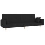 Sofá cama de 2 plazas con dos almohadas tela negro de , Sofás - Ref: Foro24-375743, Precio: 290,82 €, Descuento: %