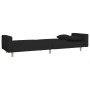 Sofá cama de 2 plazas con dos almohadas tela negro de , Sofás - Ref: Foro24-375743, Precio: 290,82 €, Descuento: %