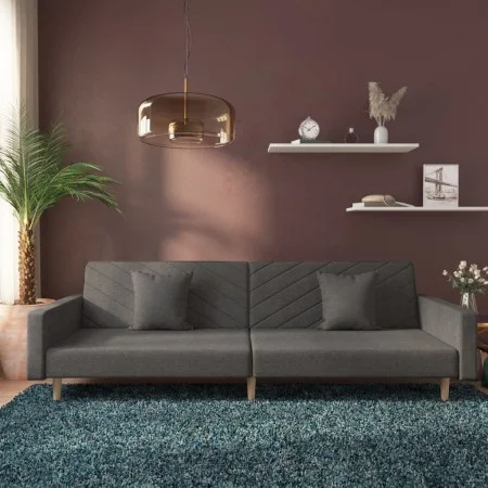 2-Sitzer-Schlafsofa mit zwei dunkelgrauen Stoffkissen von , Sofas - Ref: Foro24-375900, Preis: 276,44 €, Rabatt: %
