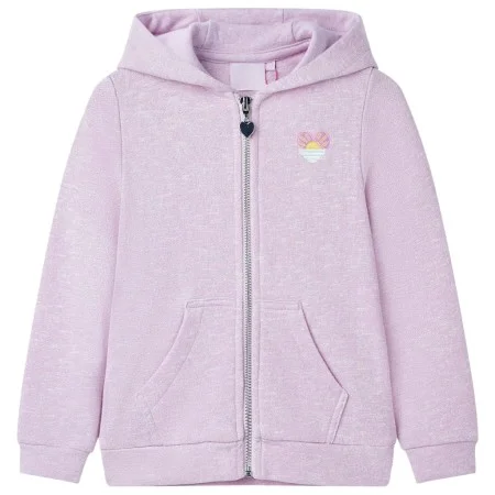 Child's lilac hooded sweatshirt with zipper, size 128 by , Kids T-shirts - Ref: Foro24-10987, Price: 20,16 €, Discount: %