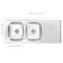 Doppelbeckenspüle mit Sieb und Siphon aus Edelstahl von vidaXL, Sinkt - Ref: Foro24-145075, Preis: 186,45 €, Rabatt: %