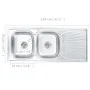 Double sink with stainless steel strainer and siphon by vidaXL, Sinks - Ref: Foro24-145075, Price: 181,05 €, Discount: %