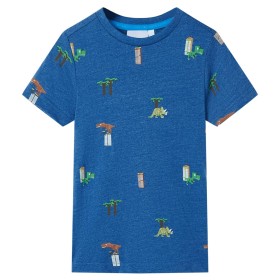 Camiseta infantil azul oscuro mélange 116