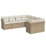 Juego de sofás de jardín con cojines beige 8 pzas ratán PE de , Conjuntos de jardín - Ref: Foro24-3218588, Precio: 536,64 €, ...