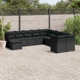 Set mit 11 Stück Gartensofas und Kissen synthetisches Rattan schwarz von , Gartensets - Ref: Foro24-3218605, Preis: 692,00 €,...