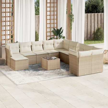 Set de sofás de jardín 12 pzas y cojines ratán sintético marrón by , Garden sets - Ref: Foro24-3218618, Price: 738,27 €, Disc...