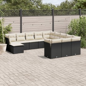 Set Gartensofas 12 Stück Kissen synthetisches Rattan schwarz von , Gartensets - Ref: Foro24-3218626, Preis: 637,71 €, Rabatt: %