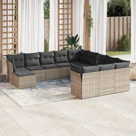 Set de sofás de jardín 12 pzas con cojines ratán sintético gris de , Conjuntos de jardín - Ref: Foro24-3218630, Precio: 688,2...