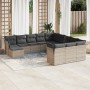 Garden sofa set 12 pieces with gray synthetic rattan cushions by , Garden sets - Ref: Foro24-3218630, Price: 687,10 €, Discou...