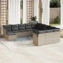 Garden sofa set 12 pieces with gray synthetic rattan cushions by , Garden sets - Ref: Foro24-3218630, Price: 675,72 €, Discou...