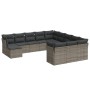 Garden sofa set 12 pieces with gray synthetic rattan cushions by , Garden sets - Ref: Foro24-3218630, Price: 687,10 €, Discou...