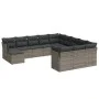 Garden sofa set 12 pieces with gray synthetic rattan cushions by , Garden sets - Ref: Foro24-3218630, Price: 675,72 €, Discou...