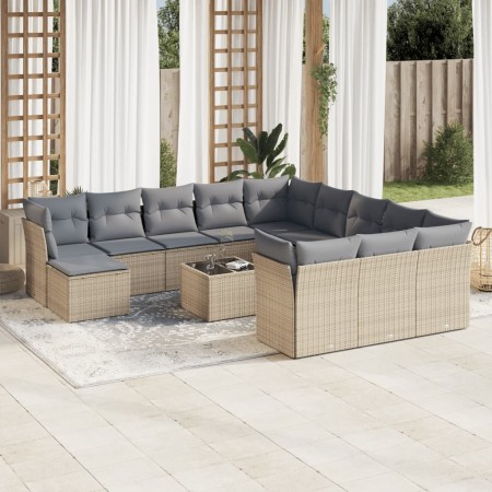 Set Gartensofas mit Kissen 13 Stück synthetisches Rattan beige von , Gartensets - Ref: Foro24-3218639, Preis: 770,25 €, Rabat...