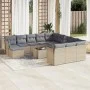 Garden set with 13-piece synthetic rattan beige cushions. by , Garden sets - Ref: Foro24-3218639, Price: 810,16 €, Discount: %