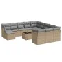 Garden set with 13-piece synthetic rattan beige cushions. by , Garden sets - Ref: Foro24-3218639, Price: 810,16 €, Discount: %