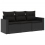 Gartensofa-Set mit Kissen, 3-teilig, schwarzes synthetisches Rattan von , Gartensets - Ref: Foro24-3218645, Preis: 204,47 €, ...