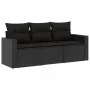 Gartensofa-Set mit Kissen, 3-teilig, schwarzes synthetisches Rattan von , Gartensets - Ref: Foro24-3218645, Preis: 208,12 €, ...