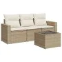Garden sofa set with cushions 4 pieces beige synthetic rattan by , Garden sets - Ref: Foro24-3218658, Price: 281,86 €, Discou...