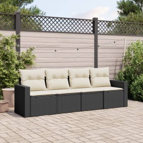 4-piece garden sofa set with black synthetic rattan cushions by , Garden sets - Ref: Foro24-3218666, Price: 239,25 €, Discoun...
