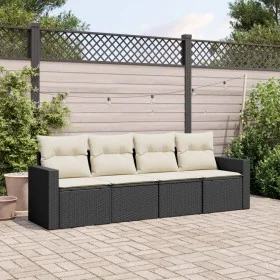 4-piece garden sofa set with black synthetic rattan cushions by , Garden sets - Ref: Foro24-3218666, Price: 241,46 €, Discoun...