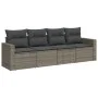 Set de sofás de jardín 4 pzas y cojines ratán sintético gris de , Conjuntos de jardín - Ref: Foro24-3218670, Precio: 243,04 €...