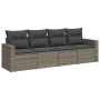 Set mit 4 Gartensofas und Kissen synthetisches Rattangrau von , Gartensets - Ref: Foro24-3218670, Preis: 242,62 €, Rabatt: %