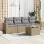 Gartensofa-Set mit Kissen, 5-teilig, beiges synthetisches Rattan von , Gartensets - Ref: Foro24-3218679, Preis: 301,76 €, Rab...