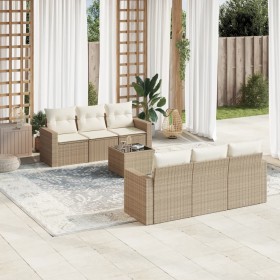 Set sofás de jardín 7 piezas y cojines ratán sintético beige de , Conjuntos de jardín - Ref: Foro24-3218698, Precio: 478,65 €...