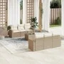 7-piece garden sofa set and beige synthetic rattan cushions by , Garden sets - Ref: Foro24-3218698, Price: 497,60 €, Discount: %