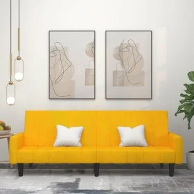 Yellow velvet 2-seater sofa bed by , Sofas - Ref: Foro24-375781, Price: 268,91 €, Discount: %