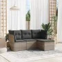 Garden sofa set 4 pieces with gray synthetic rattan cushions by , Garden sets - Ref: Foro24-3217540, Price: 226,37 €, Discoun...