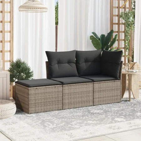 3-piece garden sofa set and gray synthetic rattan cushions by , Garden sets - Ref: Foro24-3217470, Price: 167,32 €, Discount: %