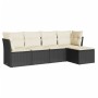 5-teiliges Gartenmöbel-Set und Kissen aus synthetischem Rattan schwarz von , Gartensets - Ref: Foro24-3217556, Preis: 268,17 ...