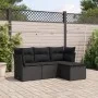 4-piece garden sofa set with black synthetic rattan cushions by , Garden sets - Ref: Foro24-3217535, Price: 245,59 €, Discoun...
