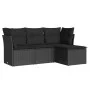 Set mit 4 Gartensofas mit Kissen Kunstrattan schwarz von , Gartensets - Ref: Foro24-3217535, Preis: 245,59 €, Rabatt: %