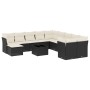 Garden sofa set 12 pieces with black synthetic rattan cushions by , Garden sets - Ref: Foro24-3250455, Price: 728,04 €, Disco...