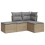 Garden sofa set with 4-piece synthetic rattan beige cushions by , Garden sets - Ref: Foro24-3217479, Price: 212,79 €, Discoun...