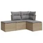 Garden sofa set with 4-piece synthetic rattan beige cushions by , Garden sets - Ref: Foro24-3217479, Price: 218,05 €, Discoun...