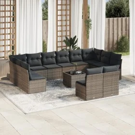 Garden sofa set with cushions 13 pieces gray synthetic rattan by , Garden sets - Ref: Foro24-3218380, Price: 695,97 €, Discou...