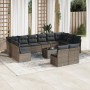 Garden sofa set with cushions 13 pieces gray synthetic rattan by , Garden sets - Ref: Foro24-3218380, Price: 706,36 €, Discou...