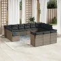 Gartensofa-Set mit Kissen 13-teilig synthetisches Rattangrau von , Gartensets - Ref: Foro24-3218450, Preis: 776,54 €, Rabatt: %