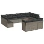 Gartensofa-Set mit Kissen 13-teilig synthetisches Rattangrau von , Gartensets - Ref: Foro24-3218450, Preis: 776,54 €, Rabatt: %