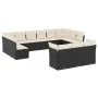 Garden sofa set with 13-piece black synthetic rattan cushions by , Garden sets - Ref: Foro24-3218446, Price: 771,44 €, Discou...