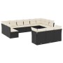 Set aus Gartensofas und Kissen 13 Stück synthetisches Rattan schwarz von , Gartensets - Ref: Foro24-3218446, Preis: 735,01 €,...