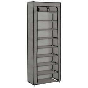 Mueble zapatero de tela con funda gris 57x29x162 cm by vidaXL, Shoe racks and shoe organizers - Ref: Foro24-282432, Price: 32...