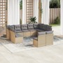 11-piece garden sofa set with beige synthetic rattan cushions by , Garden sets - Ref: Foro24-3218349, Price: 591,80 €, Discou...